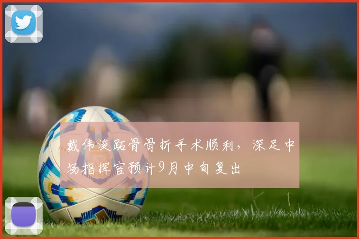 戴伟浚跖骨骨折手术顺利,深足中场指挥官预计9月中旬复出